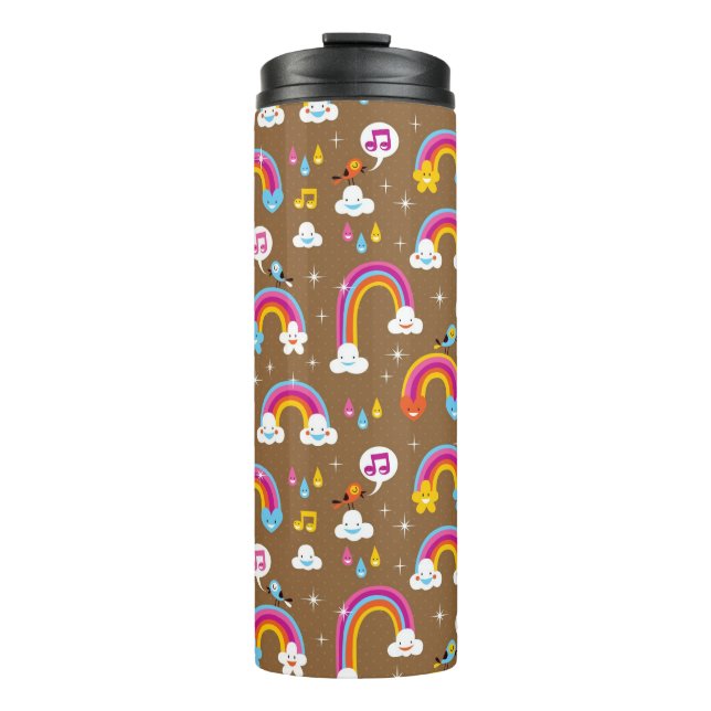 cute rainbows pattern thermal tumbler (Front)