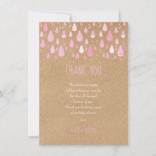 Cute Raindrops Baby shower Merci poème