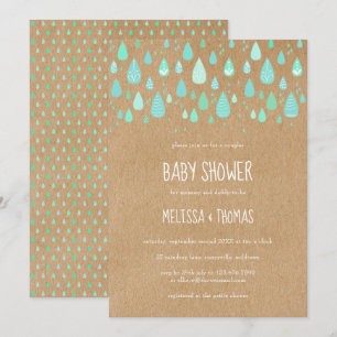 Cute Raindrops Couples Baby Shower / Sprinkle Invitation