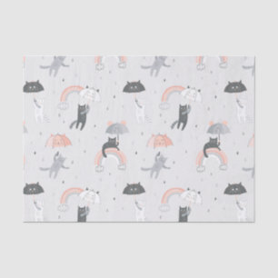 Cute Raining Cats Pattern Tissue Paper