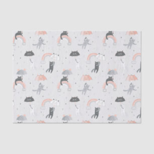 Cute Raining Cats Pattern Tissue Paper