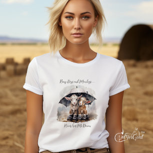 Cute Rainy Day Goats  T-Shirt