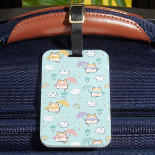 Cute Rainy Day Pattern Luggage Tag