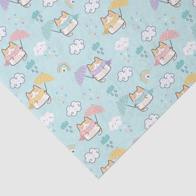 Cute Rainy Day Pattern Tissue Paper (Detail)