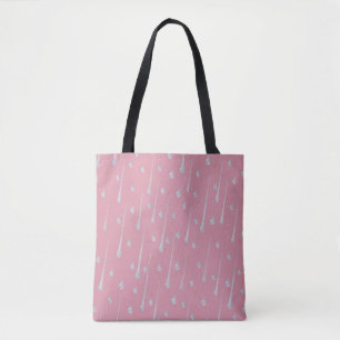 Cute Rainy Day Personalizable Rose Pink Tote Bag