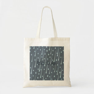 Cute Rainy Day Personalized Dark Grey Tote Bag