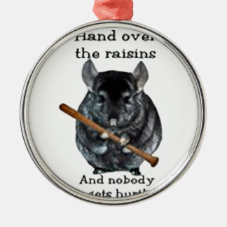 Cute Raisin Mean Chinchilla Metal Ornament