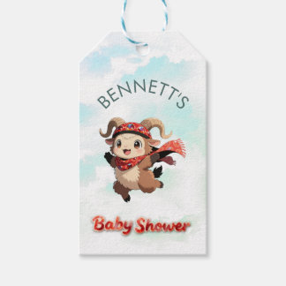 Cute Ram Winter Baby Shower Favor Tag