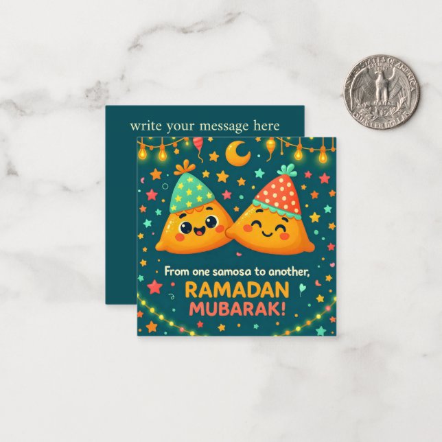Cute Ramadan Mubarak  Card (Front/Back In Situ)