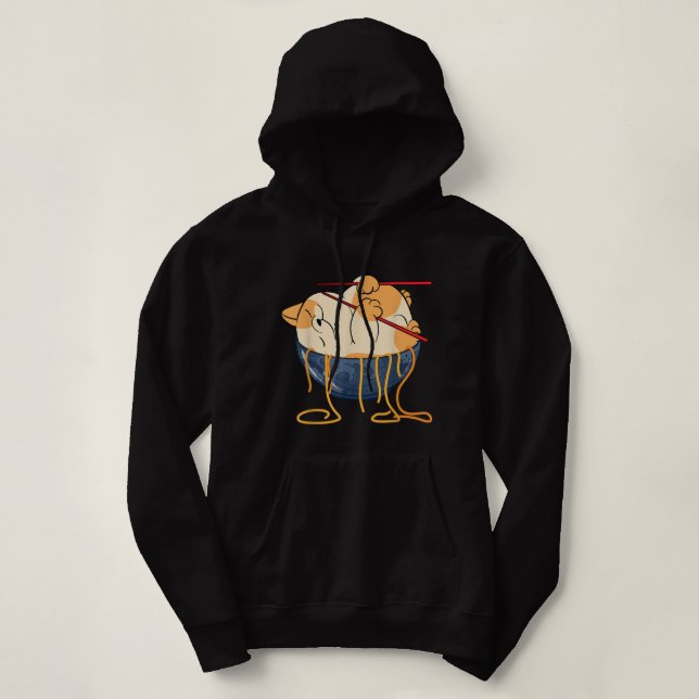 Cute Ramen and Cats Funny Anime Noodle Japanese Ra Hoodie (Design Front)