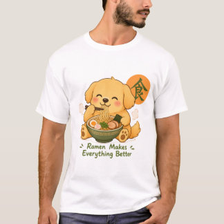 Cute Ramen Dog – Kawaii Dog Eating Ramen Japanese T-Shirt