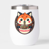  Cute Ramen Fox Illustration for Merch Design