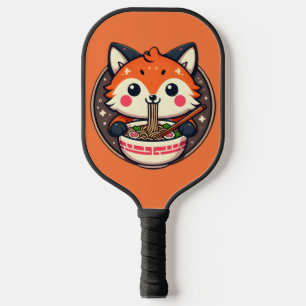 Cute Ramen Fox Illustration for Merch Design Pickleball Paddle