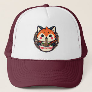  Cute Ramen Fox Illustration for Merch Design Trucker Hat
