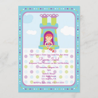 Cute Rapunzel Princess Birthday Party Invite