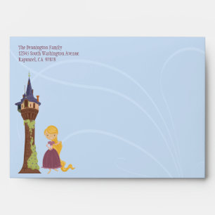 Cute rapunzel tower customizable address envelope