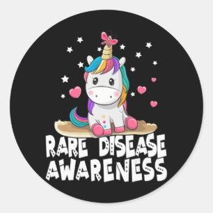 Cute Rare Disease Awareness T Shirt Unicorn Lovers Classic Round Sticker