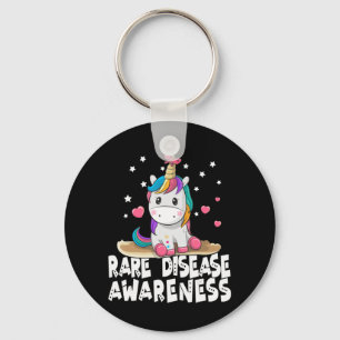 Cute Rare Disease Awareness T Shirt Unicorn Lovers Keychain