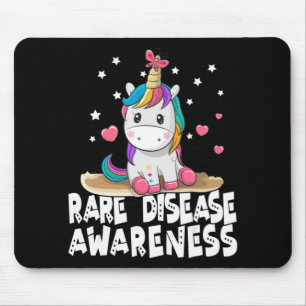 Cute Rare Disease Awareness T Shirt Unicorn Lovers Mouse Pad
