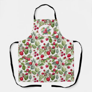 Cute Raspberries Watercolor Apron
