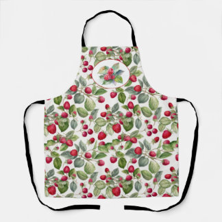 Cute Raspberries Watercolor Apron