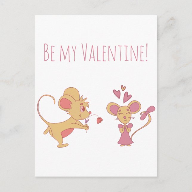 Cute Rat Anniversary / Valentines Day  Postcard (Front)
