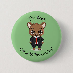 Cute rat cartoon illustration 2 inch round button