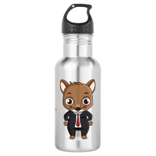 Cute rat cartoon illustration  532 ml water bottle