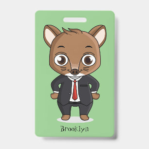 Cute rat cartoon illustration badge