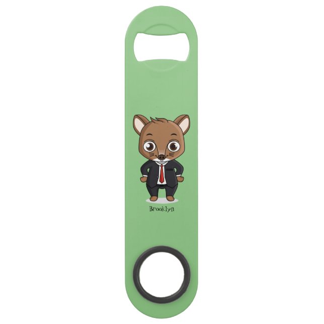 Cute rat cartoon illustration bar key (Front)