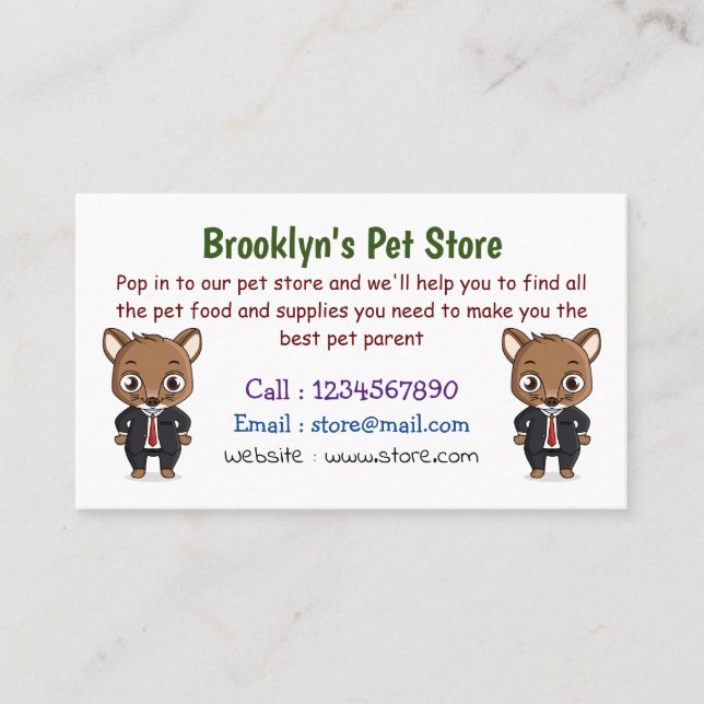Cute rat cartoon illustration business card (Front)