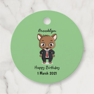 Cute rat cartoon illustration favour tags
