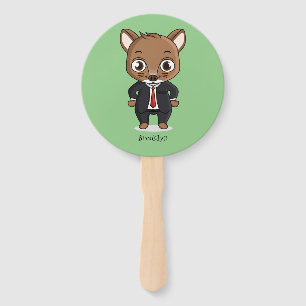 Cute rat cartoon illustration hand fan