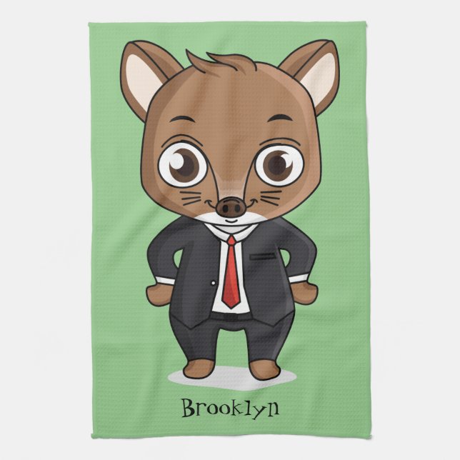 Cute rat cartoon illustration  kitchen towel (Vertical)