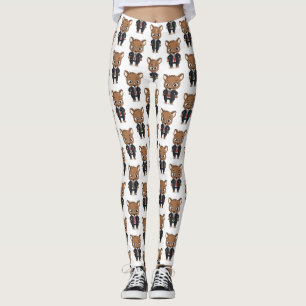 Cute rat cartoon illustration leggings