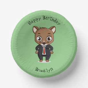 Cute rat cartoon illustration paper plate