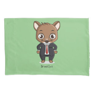 Cute rat cartoon illustration pillowcase
