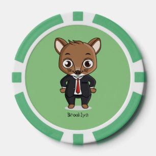 Cute rat cartoon illustration poker chips