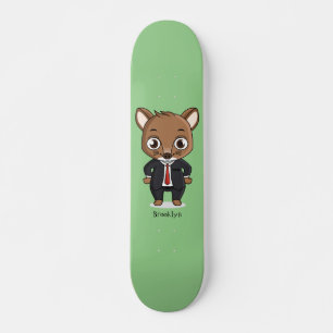 Cute rat cartoon illustration skateboard