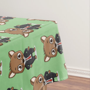 Cute rat cartoon illustration tablecloth