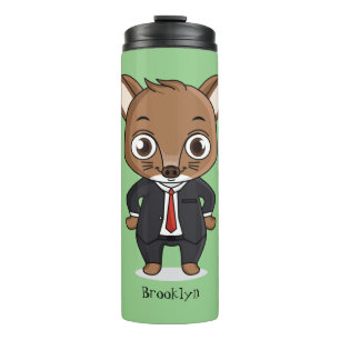 Cute rat cartoon illustration thermal tumbler