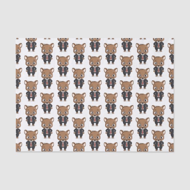 Cute rat cartoon illustration tissue paper (Front)
