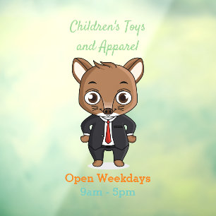 Cute rat cartoon illustration window cling