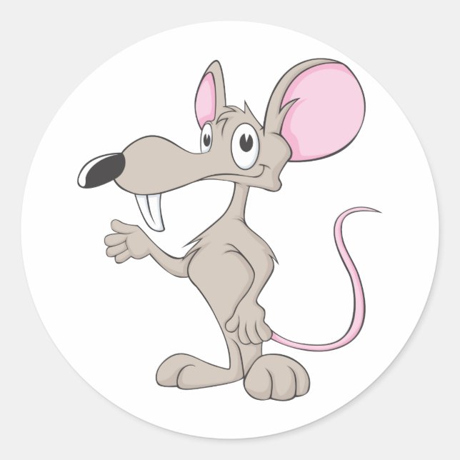 Cute Rat Classic Round Sticker (Front)