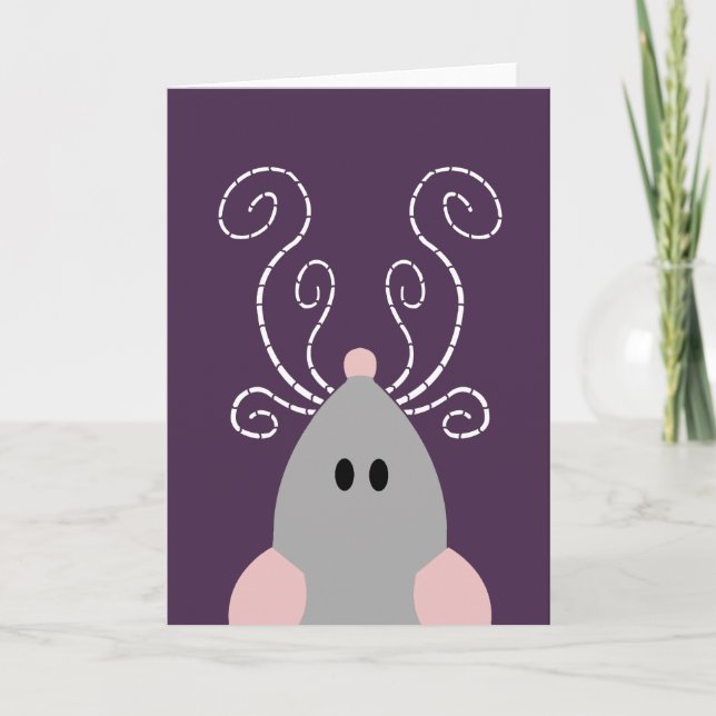 Cute Rat or Mouse Greeting Card (Front)