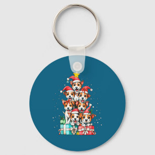 Cute Rat Terrier Le Dog Christmas Tree Xmas Keychain