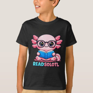 Cute reading axolotl design for all ages T-Shirt