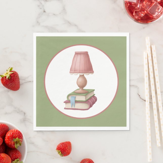 cute reading book club party Paper Plate Napkin (Insitu)