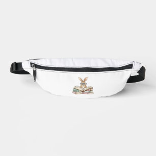 Cute Reading Bunny Glasses Books Bookworm Reader T Fanny Pack