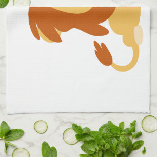 Cute Reading Cartoon Lion Kitchen Towel